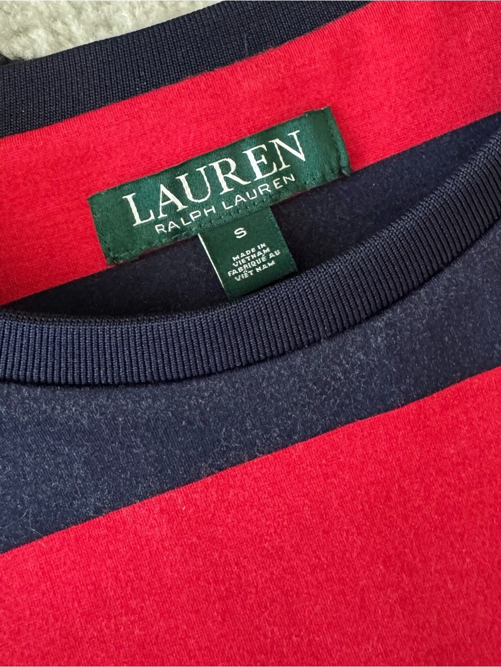Ralph Lauren Red and navy Striped Midi Dress - Picture 4 of 7